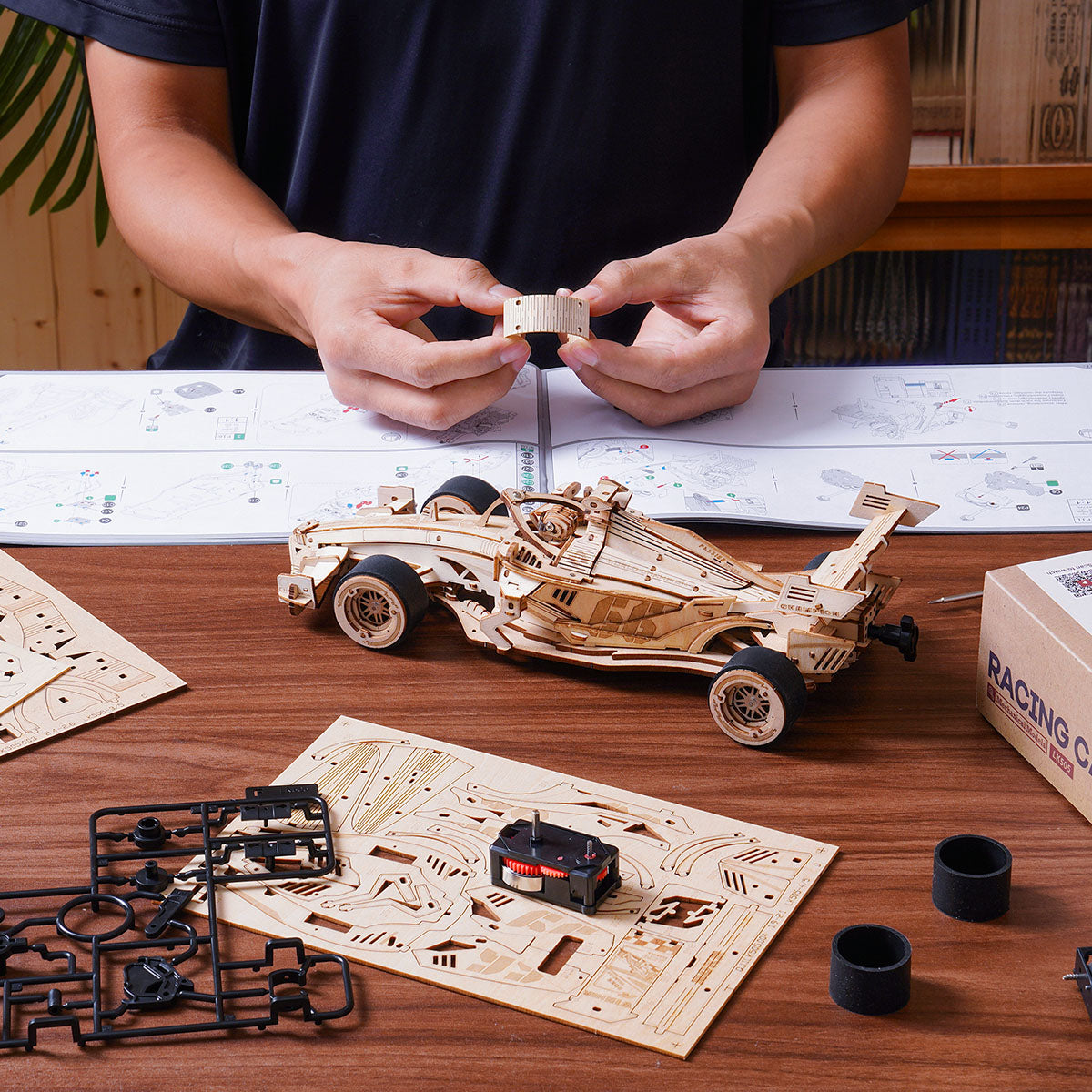 3D wooden car puzzle model